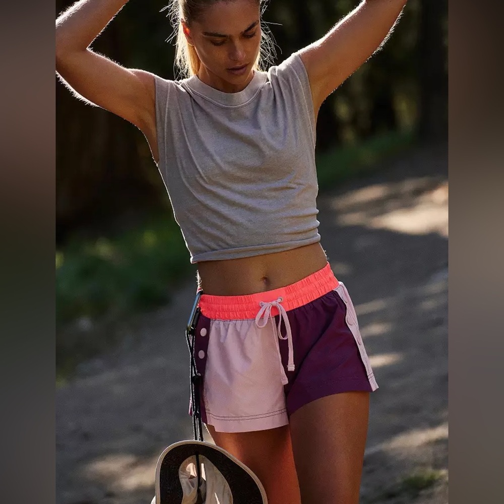 NWT FP Movement Invigorate Colorblock Shorts | Mulberry Combo